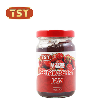 240 g glazen fles 100% natuurlijke zoete verse aardbeienjam