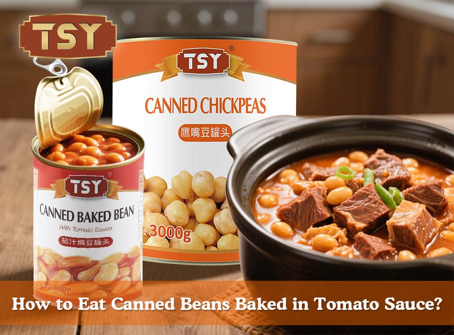 Hoe je ingeblikte bonen eet, gebakken in tomatensaus