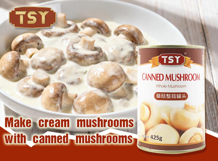 Maak roomchampignons met ingeblikte champignons