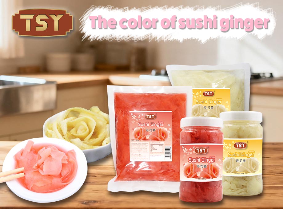 De kleur van sushi -gember